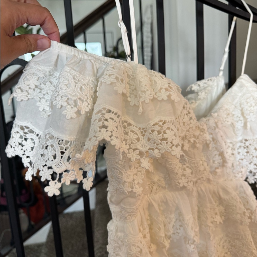 Lace Ruffle Maxi Dress in Ivory - Picture 5 of 11